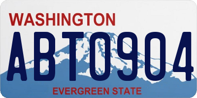 WA license plate ABT0904