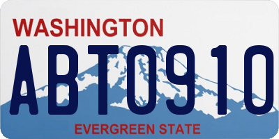 WA license plate ABT0910