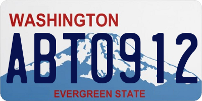WA license plate ABT0912