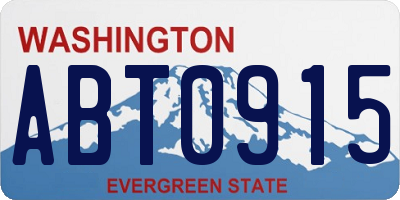 WA license plate ABT0915