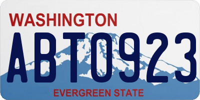 WA license plate ABT0923