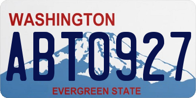 WA license plate ABT0927