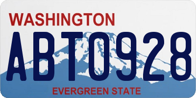 WA license plate ABT0928