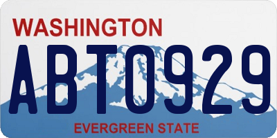 WA license plate ABT0929