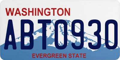 WA license plate ABT0930