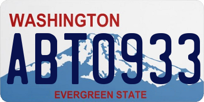 WA license plate ABT0933