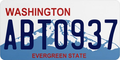 WA license plate ABT0937