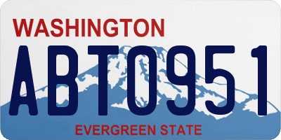 WA license plate ABT0951