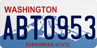 WA license plate ABT0953