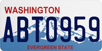 WA license plate ABT0959