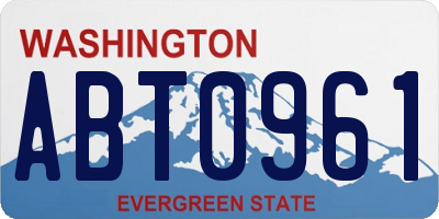 WA license plate ABT0961