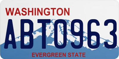 WA license plate ABT0963