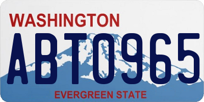 WA license plate ABT0965