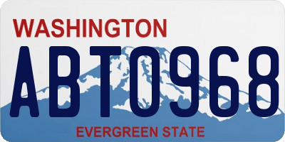 WA license plate ABT0968