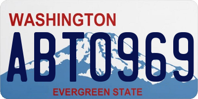 WA license plate ABT0969
