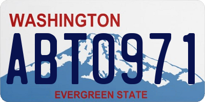 WA license plate ABT0971