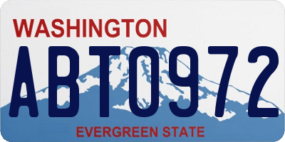 WA license plate ABT0972