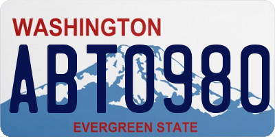 WA license plate ABT0980