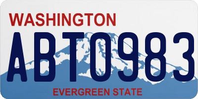 WA license plate ABT0983