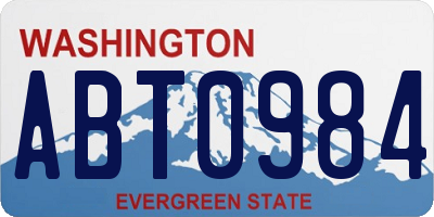 WA license plate ABT0984