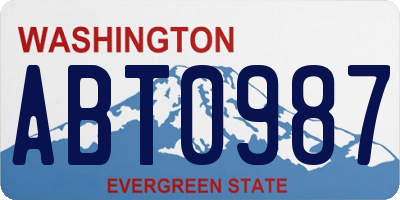 WA license plate ABT0987