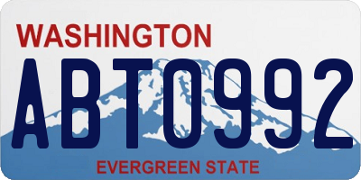 WA license plate ABT0992