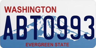 WA license plate ABT0993