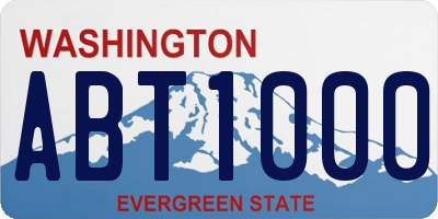 WA license plate ABT1000