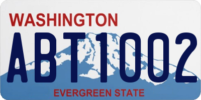 WA license plate ABT1002