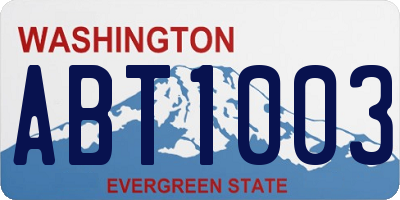WA license plate ABT1003