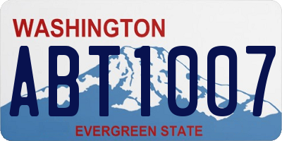 WA license plate ABT1007