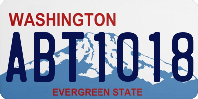 WA license plate ABT1018