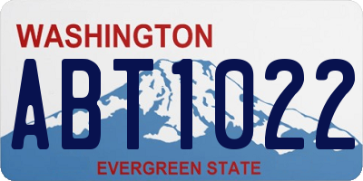 WA license plate ABT1022