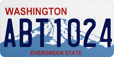 WA license plate ABT1024
