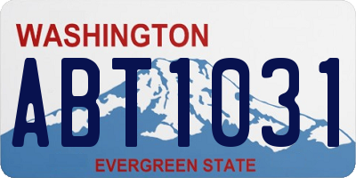 WA license plate ABT1031