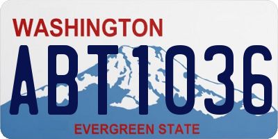 WA license plate ABT1036