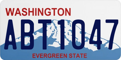 WA license plate ABT1047