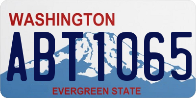 WA license plate ABT1065