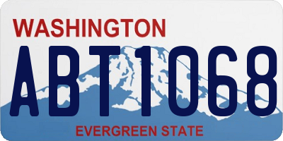 WA license plate ABT1068