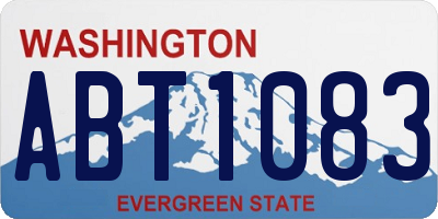 WA license plate ABT1083