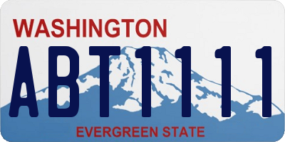 WA license plate ABT1111