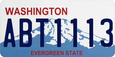 WA license plate ABT1113