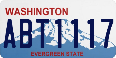 WA license plate ABT1117