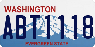 WA license plate ABT1118