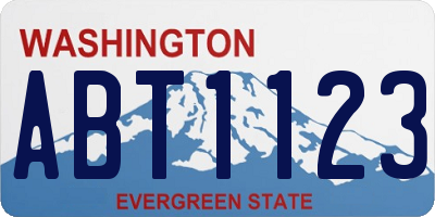 WA license plate ABT1123