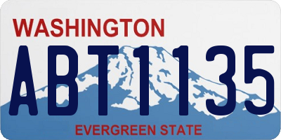 WA license plate ABT1135