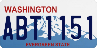 WA license plate ABT1151