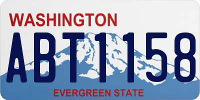 WA license plate ABT1158