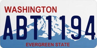 WA license plate ABT1194