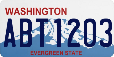WA license plate ABT1203